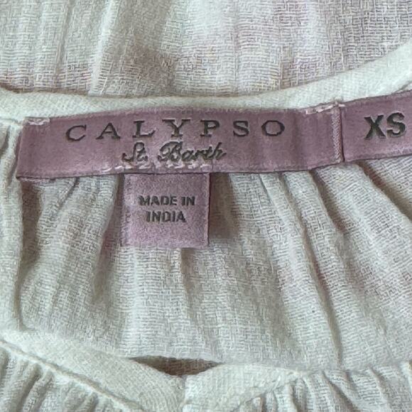 Calypso St Barth Pink and White Embroidered Swim Beach Cover Up - Picture 6 of 7